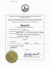 COA Apostillado de certificado.